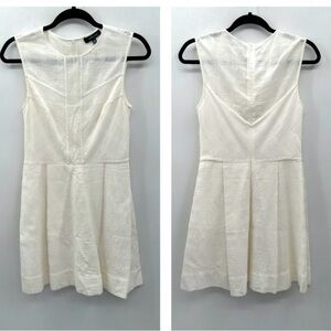 WHITE CLASSIC Womans midi A-line quiet luxury dress sleeveless 38-MED